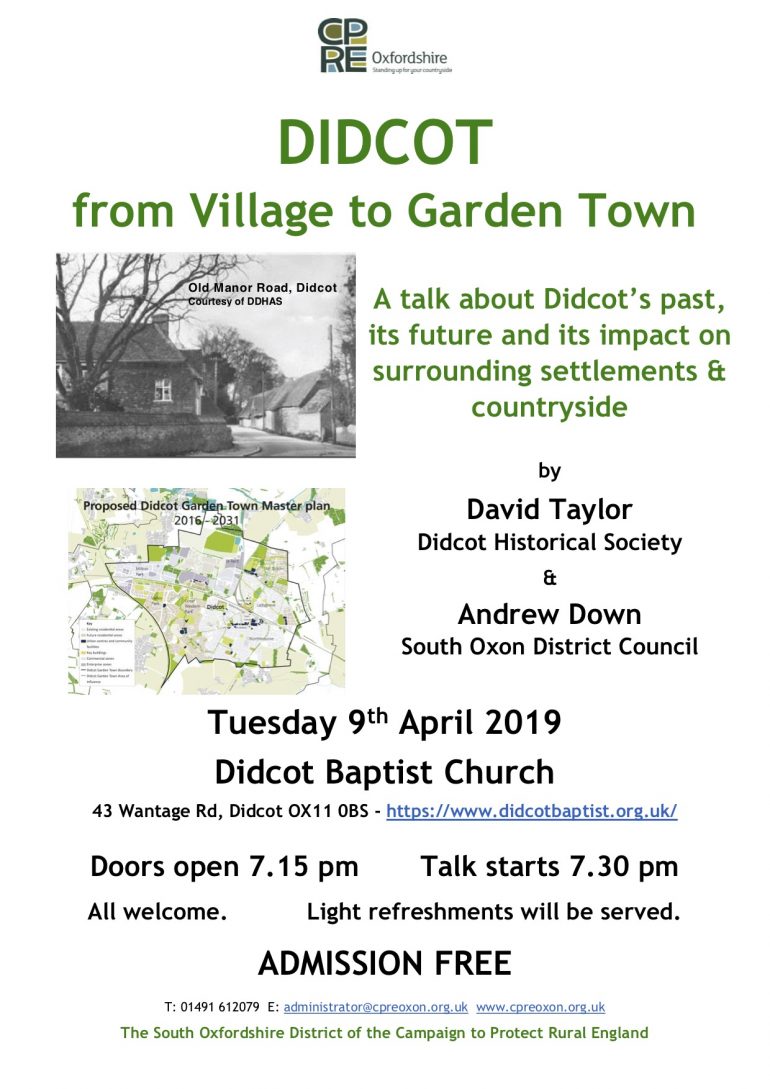 Poster of Talk being offered on Didcot Town