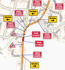Map of road closures