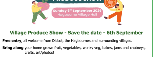Poster for Vilage produce show. Words in main website news page