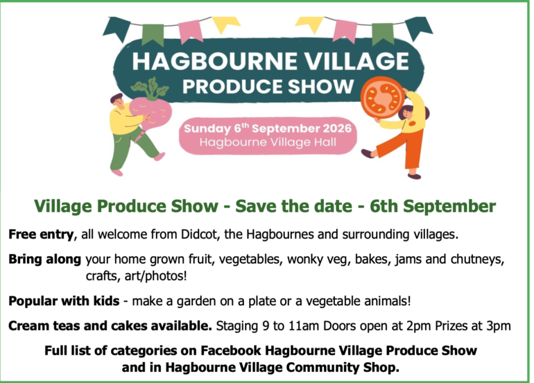 Poster for Vilage produce show. Words in main website news page